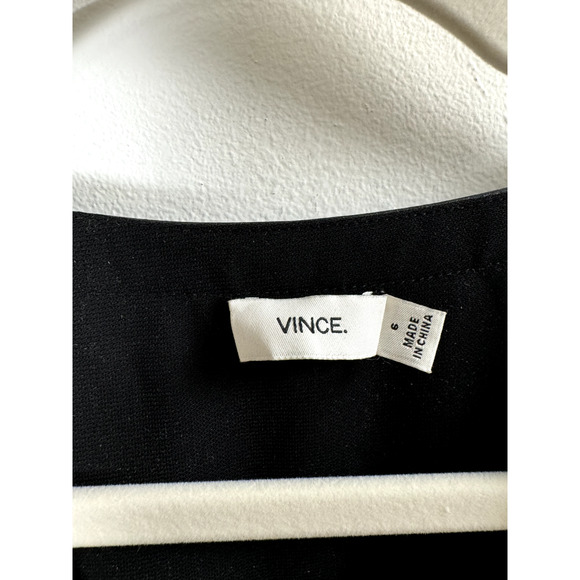 Vince. Black Modern Minimalist Old Money Quiet Luxury Designer Chic Sheath Dress - Picture 3 of 7